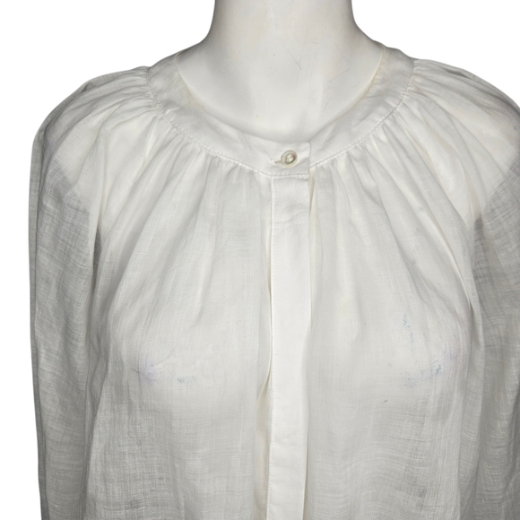 Banana Republic White Balloon Sleeve Peasant Blouse Sz Small Renfair - Picture 3 of 16